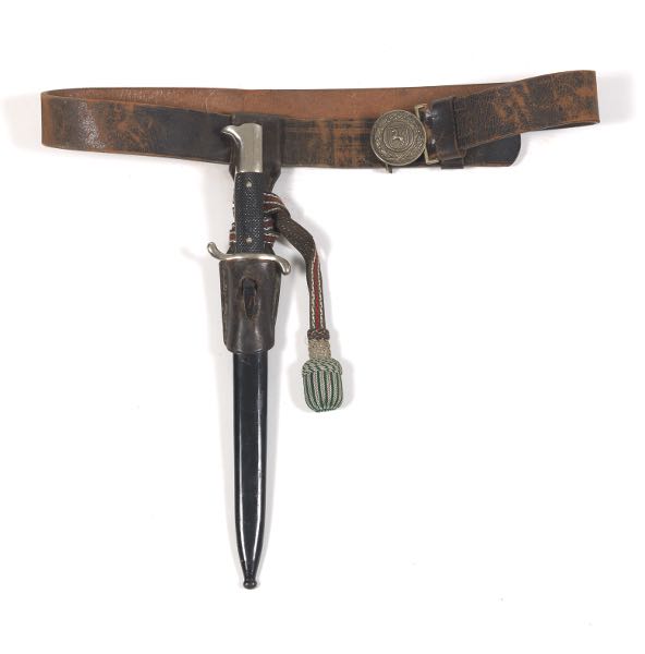 VINTAGE DAGGER WITH BELT AND SHEATH