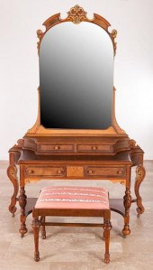 VINTAGE DECO VANITY W/ MIRROR