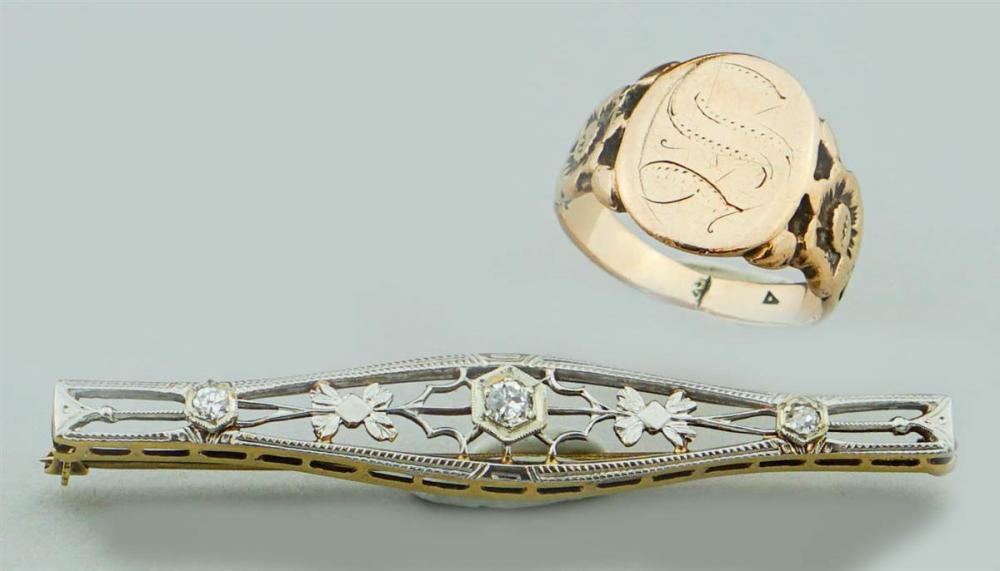 VINTAGE DIAMOND AND 14K