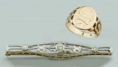 VINTAGE DIAMOND AND 14K YELLOW