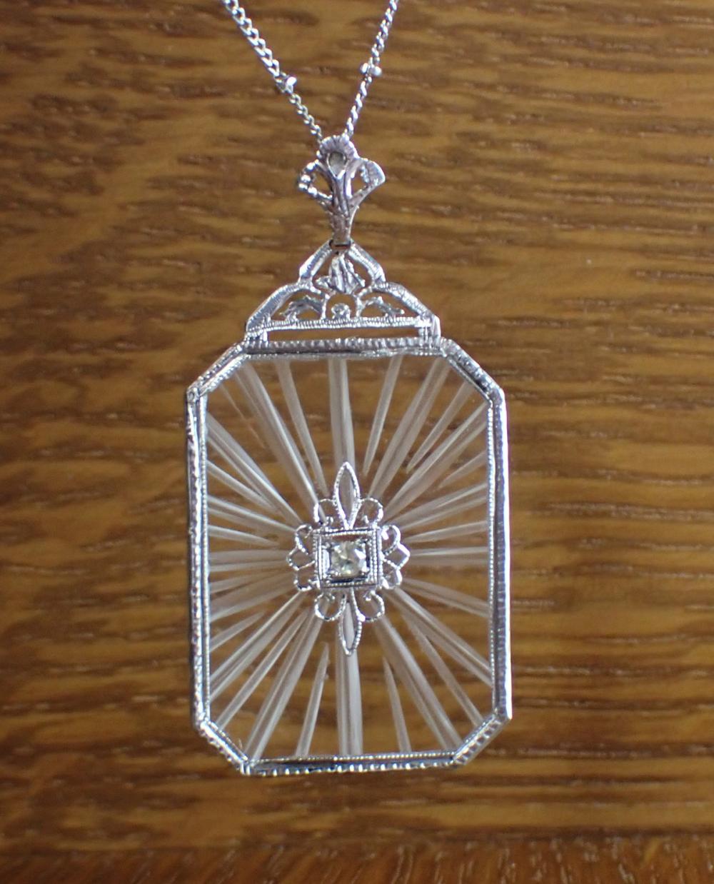 VINTAGE DIAMOND AND CAMPHOR GLASS