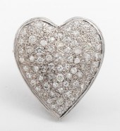 VINTAGE DIAMOND HEART BROOCH 1