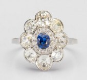 VINTAGE DIAMOND SAPPHIRE RINGV