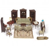 VINTAGE DOLL HOUSE GREEN LIVIN