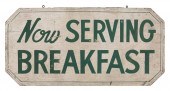 VINTAGE DOUBLE-SIDED “NOW SERV