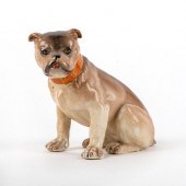 VINTAGE DRESDEN PORCELAIN DOG