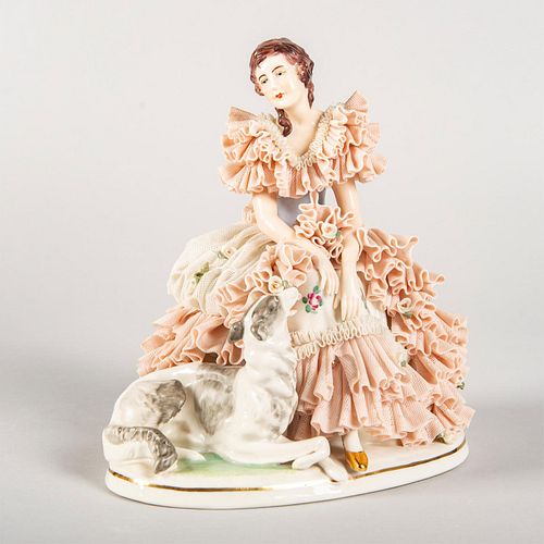 VINTAGE DRESDEN PORCELAIN FIGURINE,