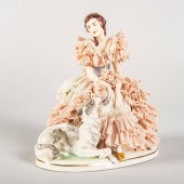 VINTAGE DRESDEN PORCELAIN FIGU
