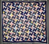 vintage Drunkard's Path Quilt
