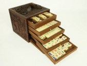 VINTAGE ELABORATELY CARVED MAH