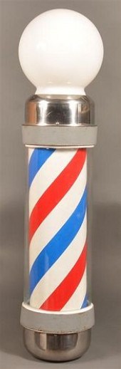 VINTAGE ELECTRIC BARBER POLE.V
