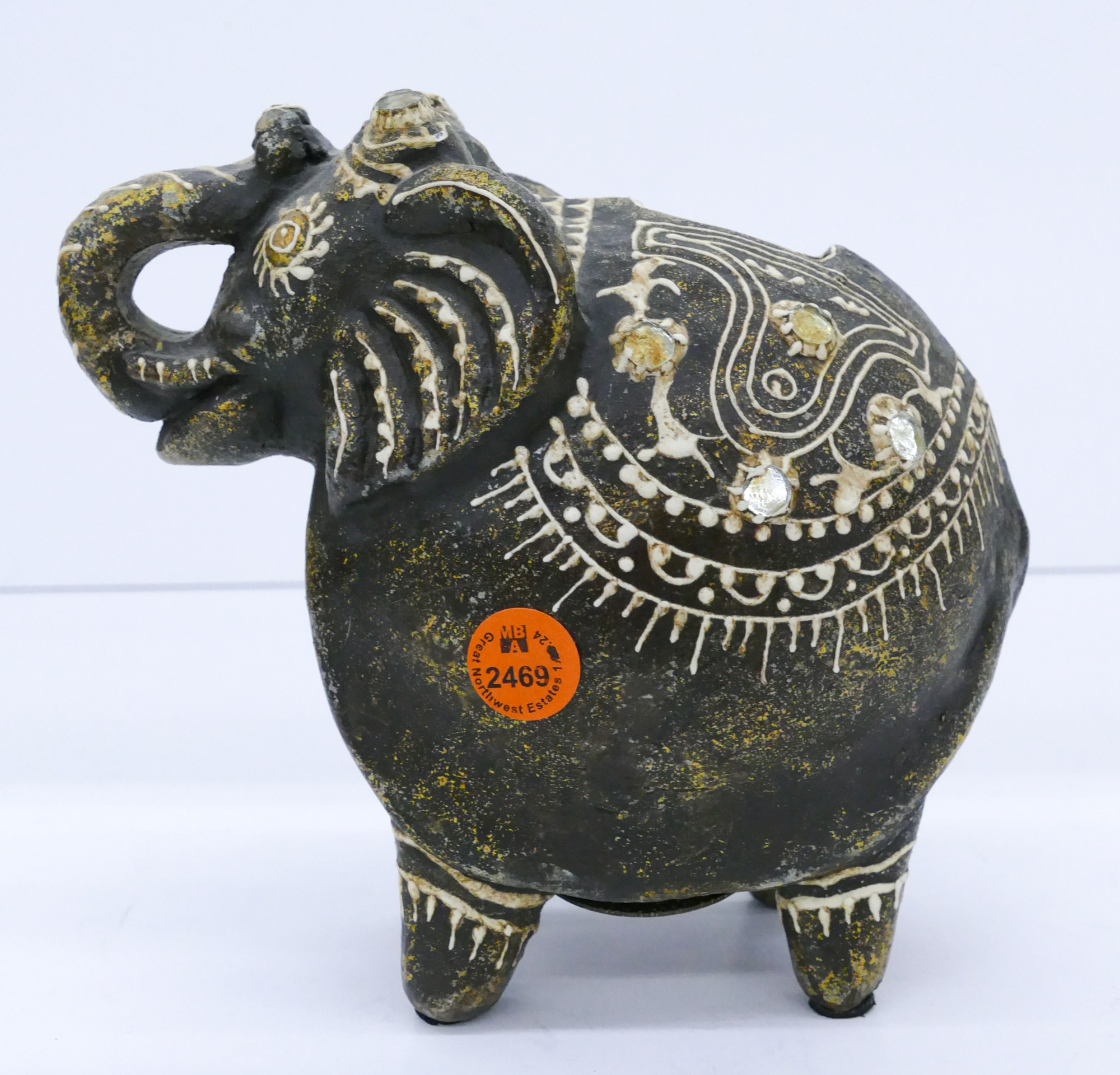 Vintage Elephant Decorated Metal