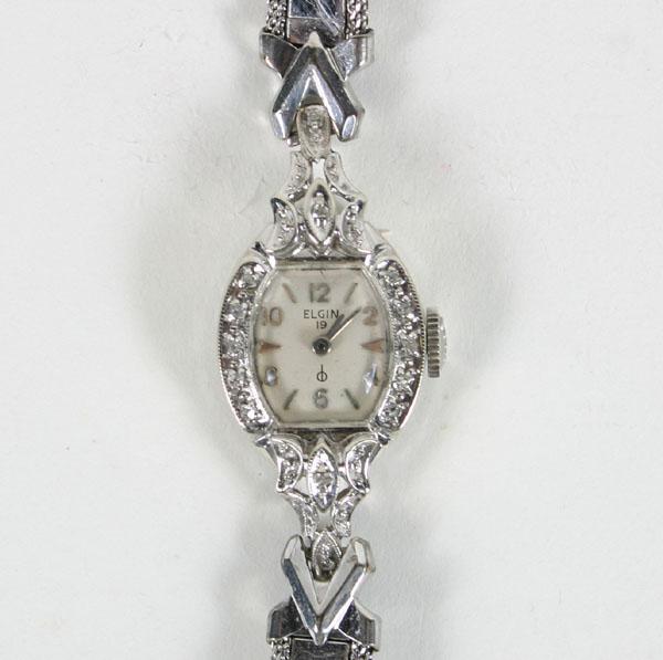 Vintage Elgin 14K white gold
