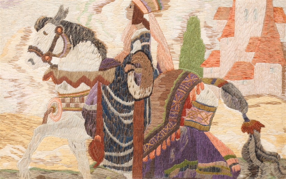 Vintage embroidery depicting