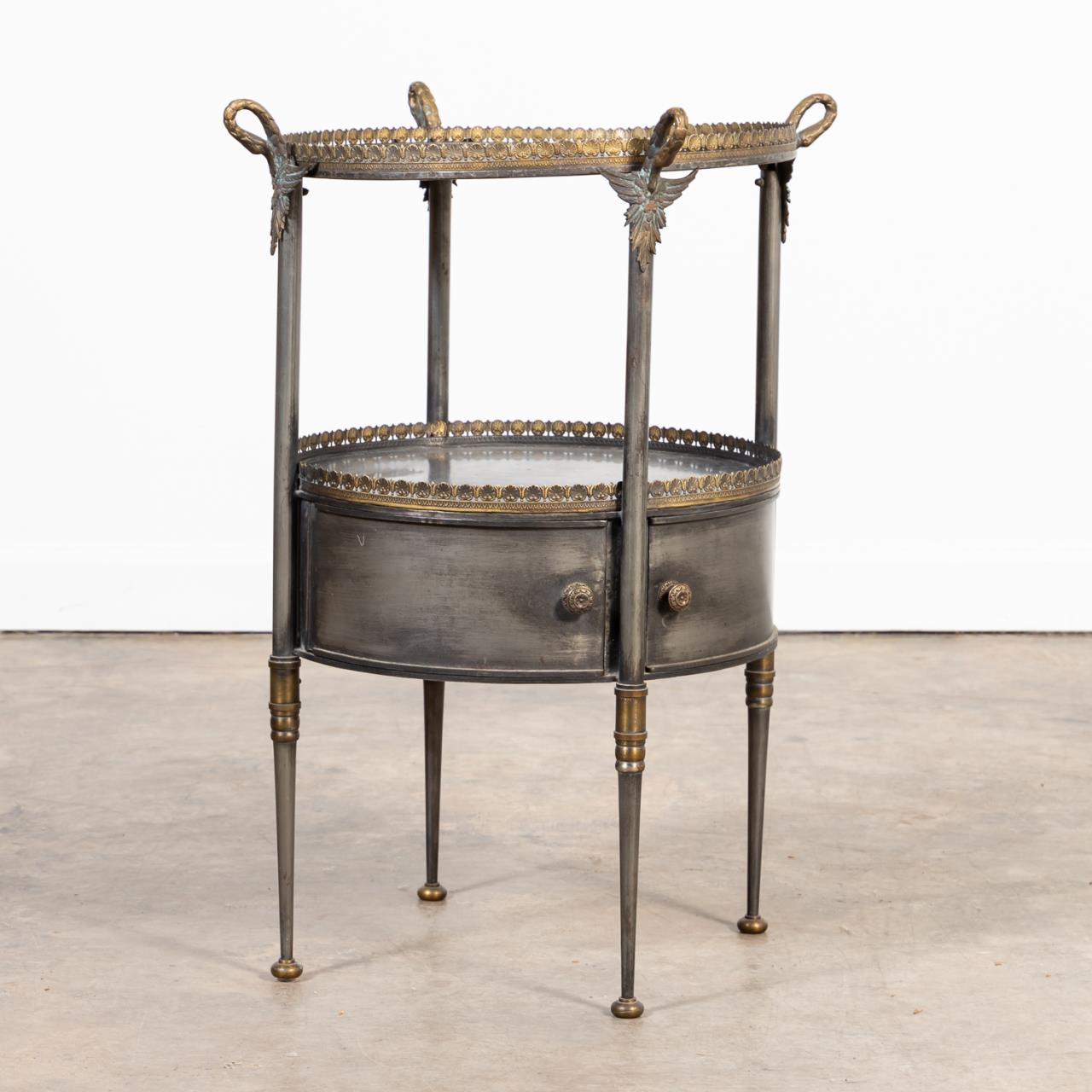 VINTAGE EMPIRE-STYLE METAL SWAN