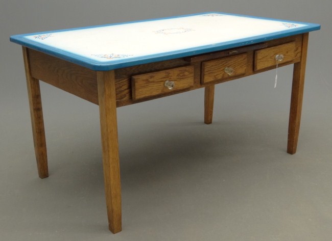 Vintage enamel top kitchen table.