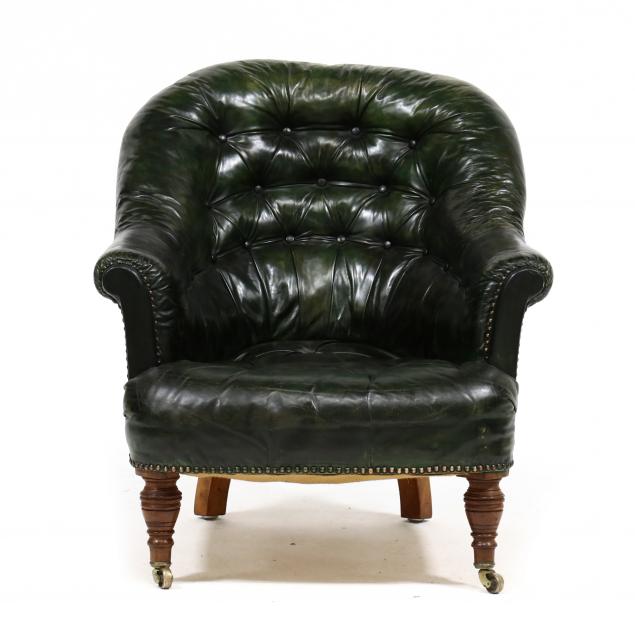 VINTAGE ENGLISH TUFTED LEATHER CLUB