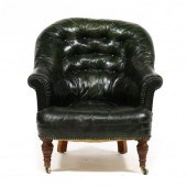 VINTAGE ENGLISH TUFTED LEATHER