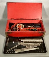 Vintage erector set in a red w