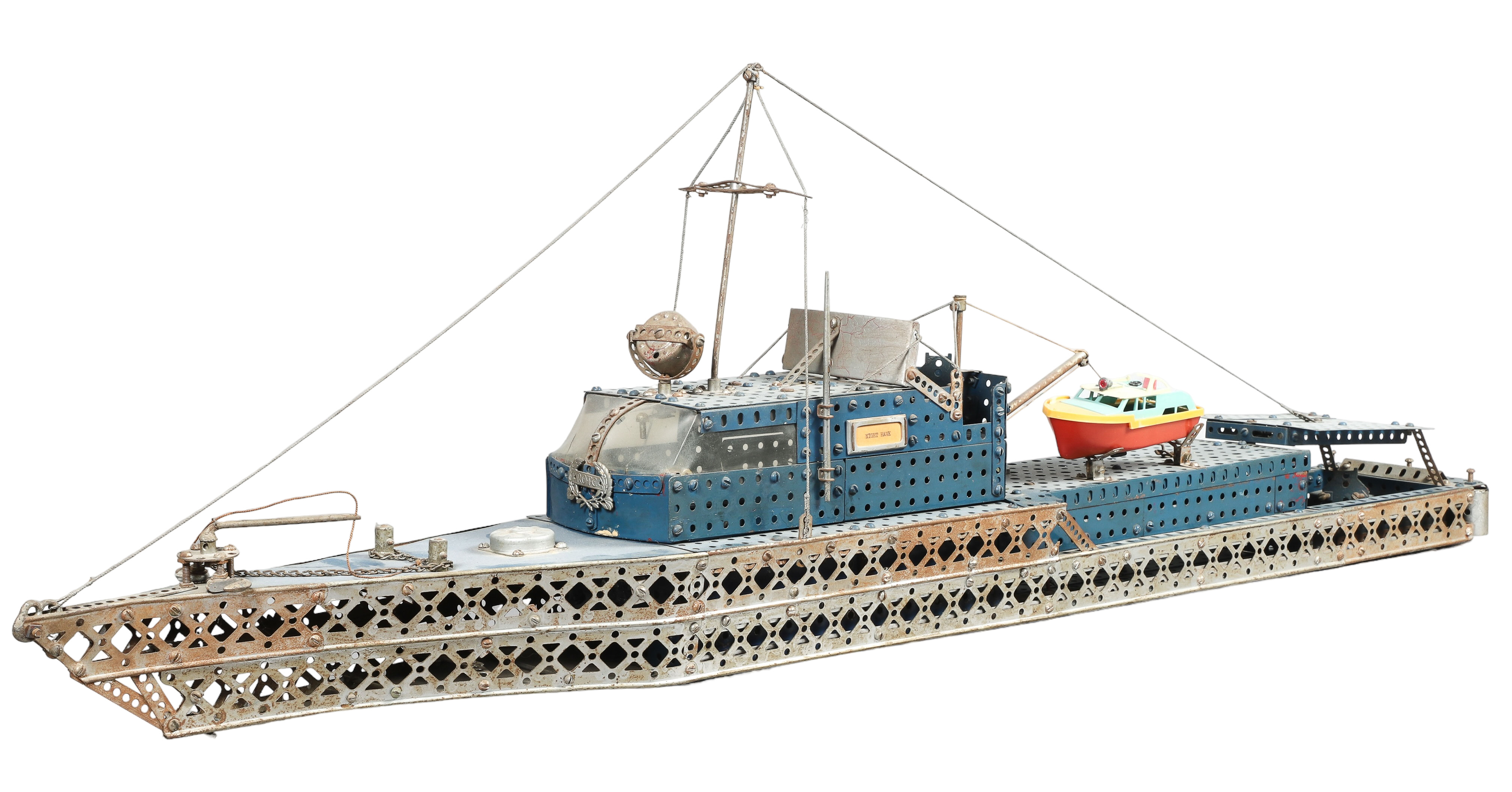 Vintage Erector set ship model,