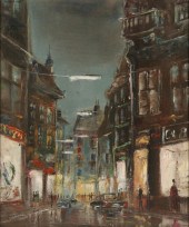 Vintage European street scene,