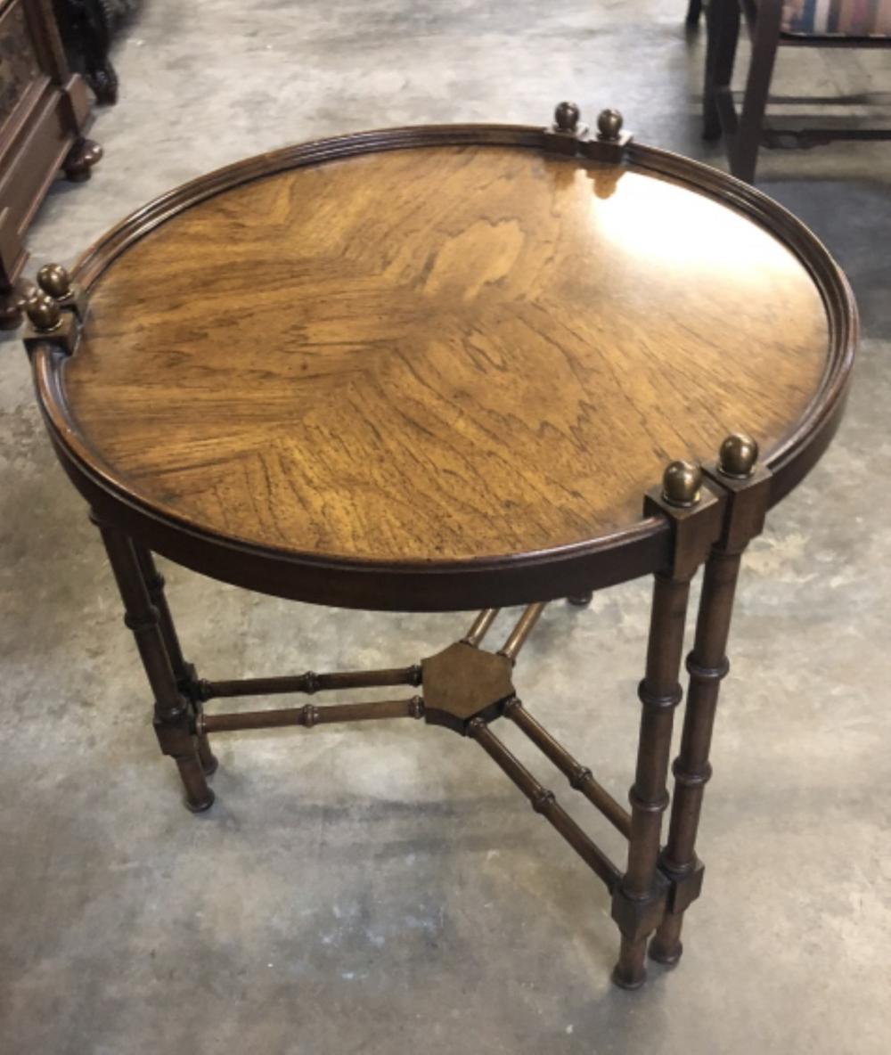 VINTAGE FAUX BAMBOO SIDE TABLE BY