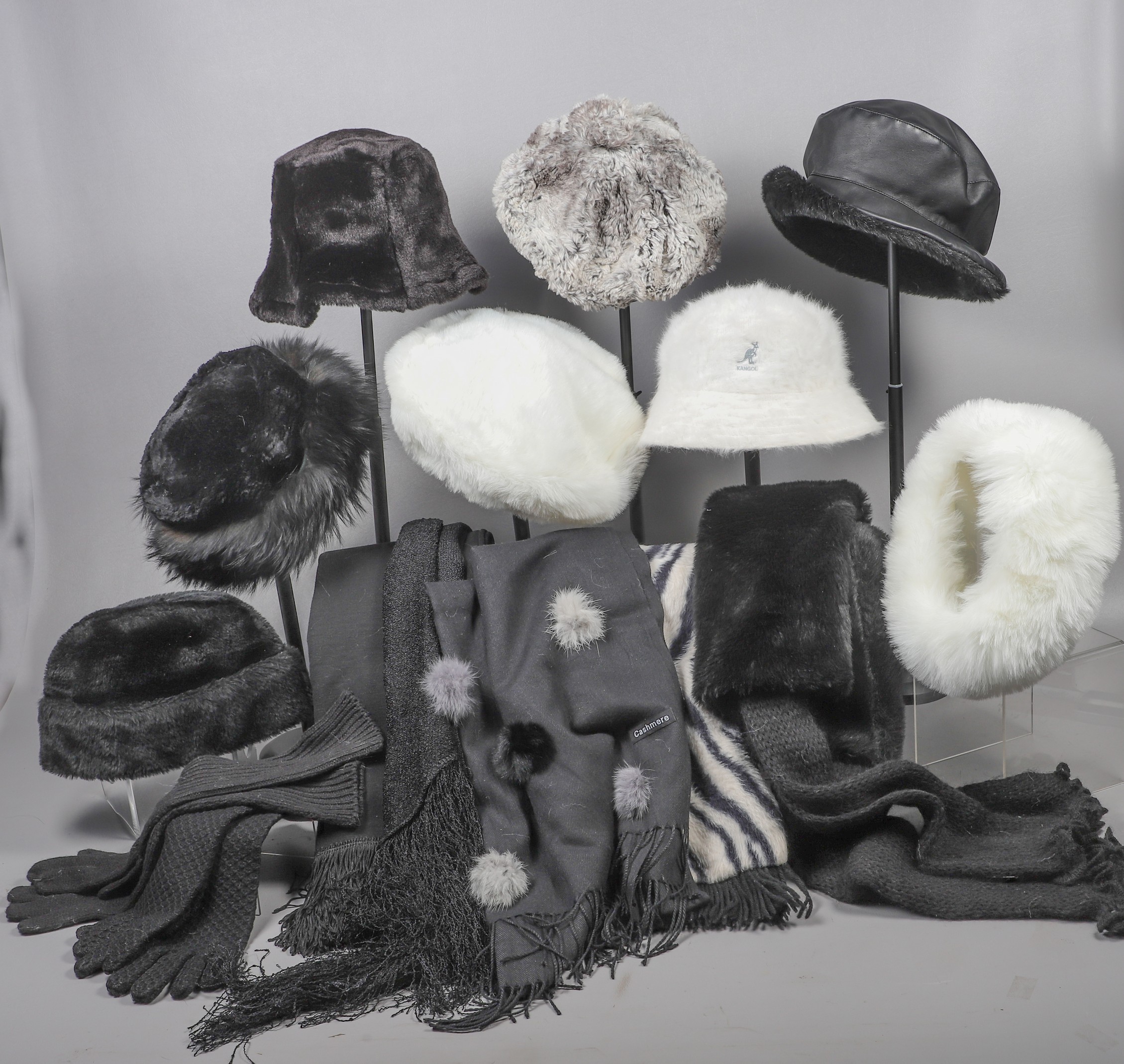 Vintage Faux fur hats and scarves