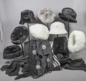 Vintage Faux fur hats and scar