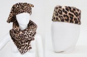 VINTAGE FAUX LEOPARD SHAWL & H