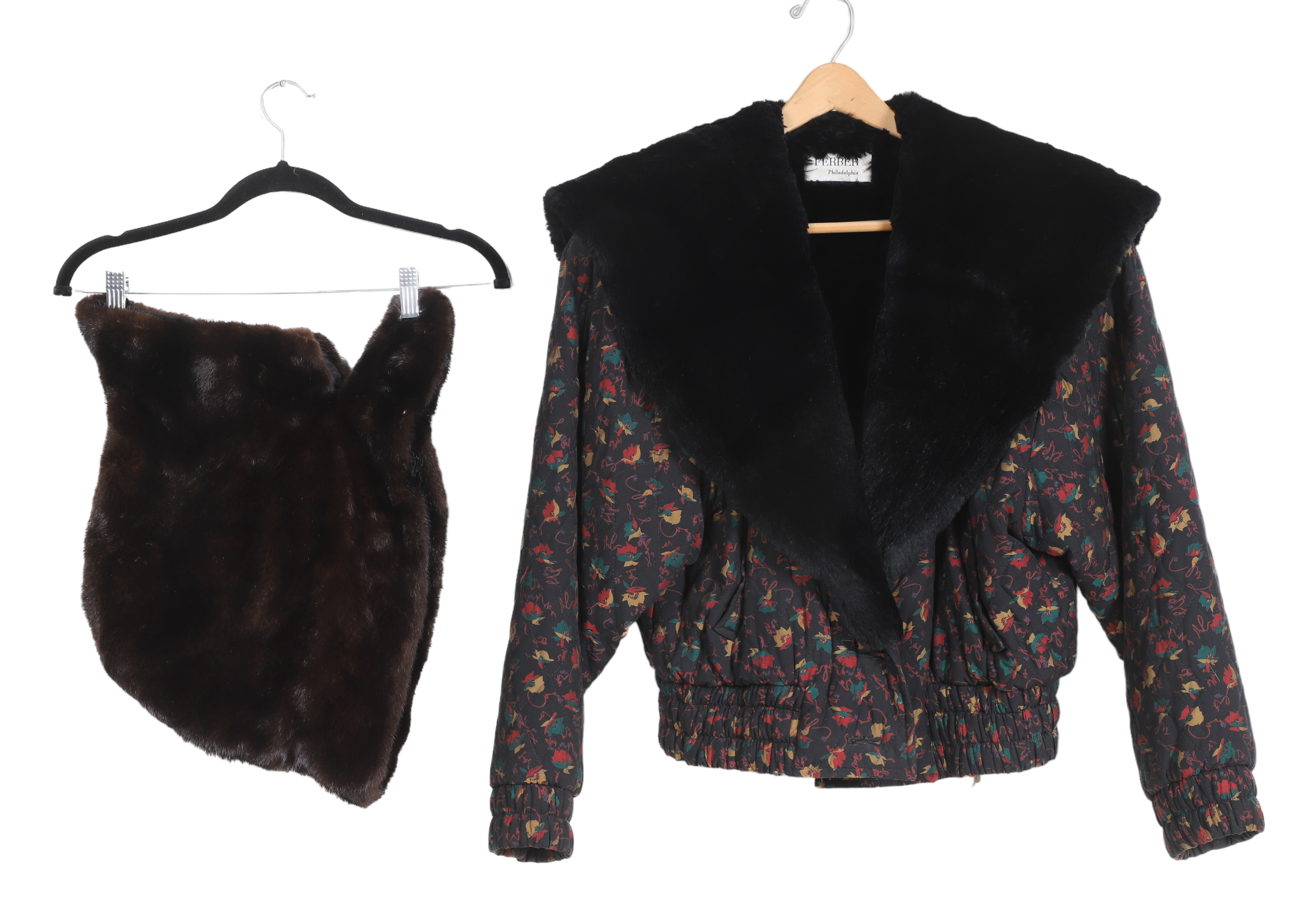 Vintage Ferber fur lined batwing