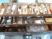 VINTAGE FISHING TACKLE BOX AND