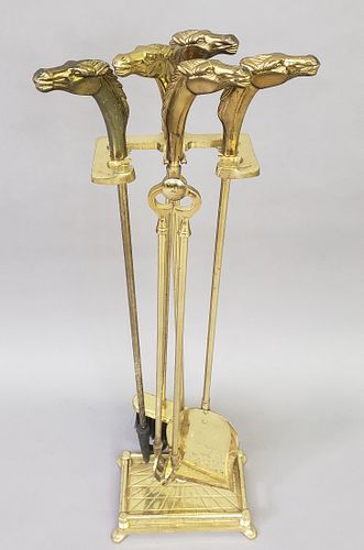 VINTAGE FIVE-PIECE FIGURAL BRASS