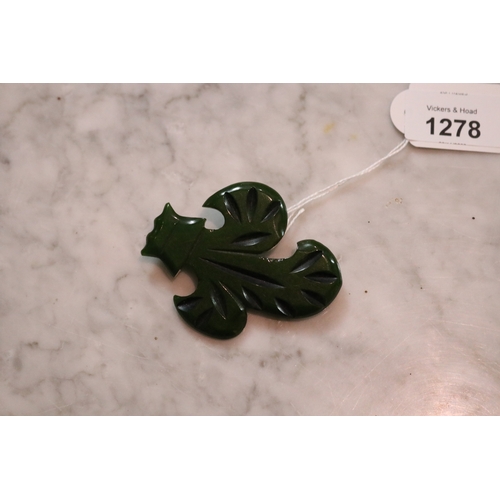 Vintage Fleur de lys green Bakelite