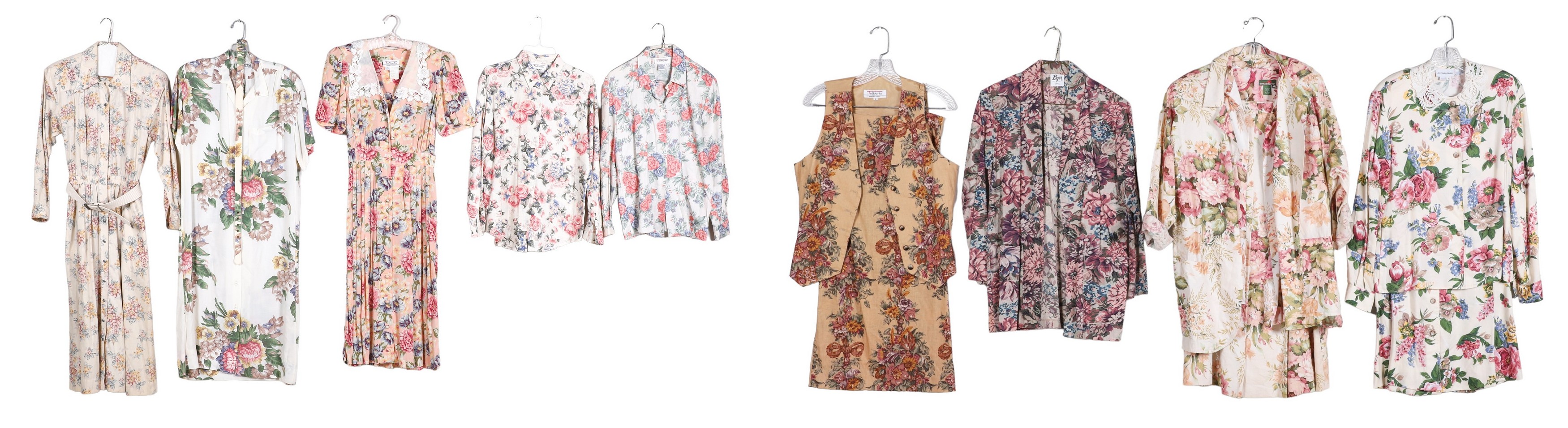 Vintage floral garment group to