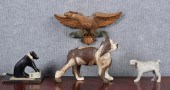 VINTAGE FOLK ART CARVINGS DOGS