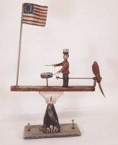 VINTAGE FOLK ART PATRIOTIC DRU