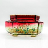 VINTAGE FOOTED OMBRE ART GLASS