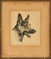 Vintage framed pencil signed d