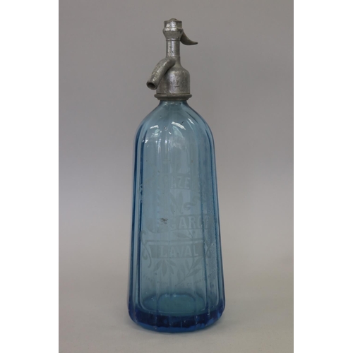 Vintage French bistro blue glass