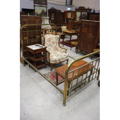 Vintage French brass bed, approx