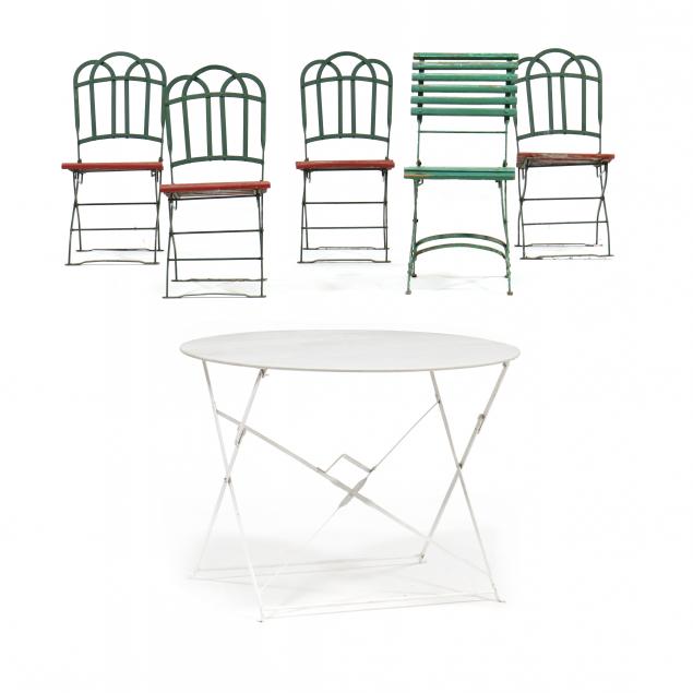 VINTAGE FRENCH FOLDING CAFE TABLE