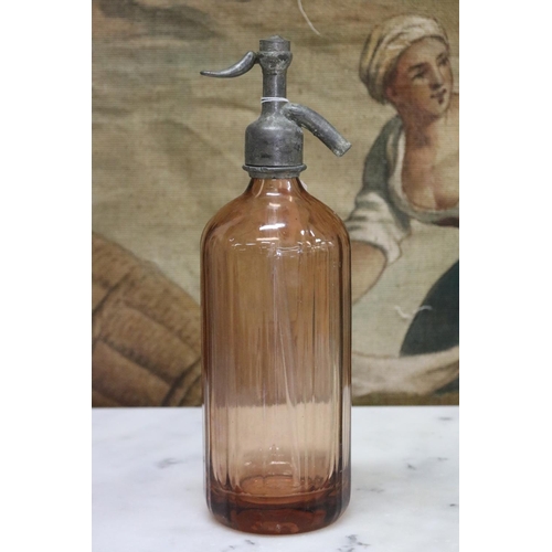 Vintage French peach glass soda