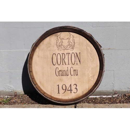 Vintage French wine barrel front