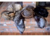 Vintage fur hats, stoles and o