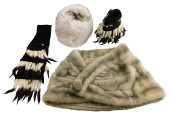 VINTAGE FUR SHRUG AND ACCESSOR