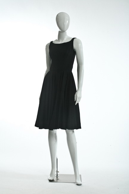 VINTAGE GALANOS BLACK LINEN DRESS