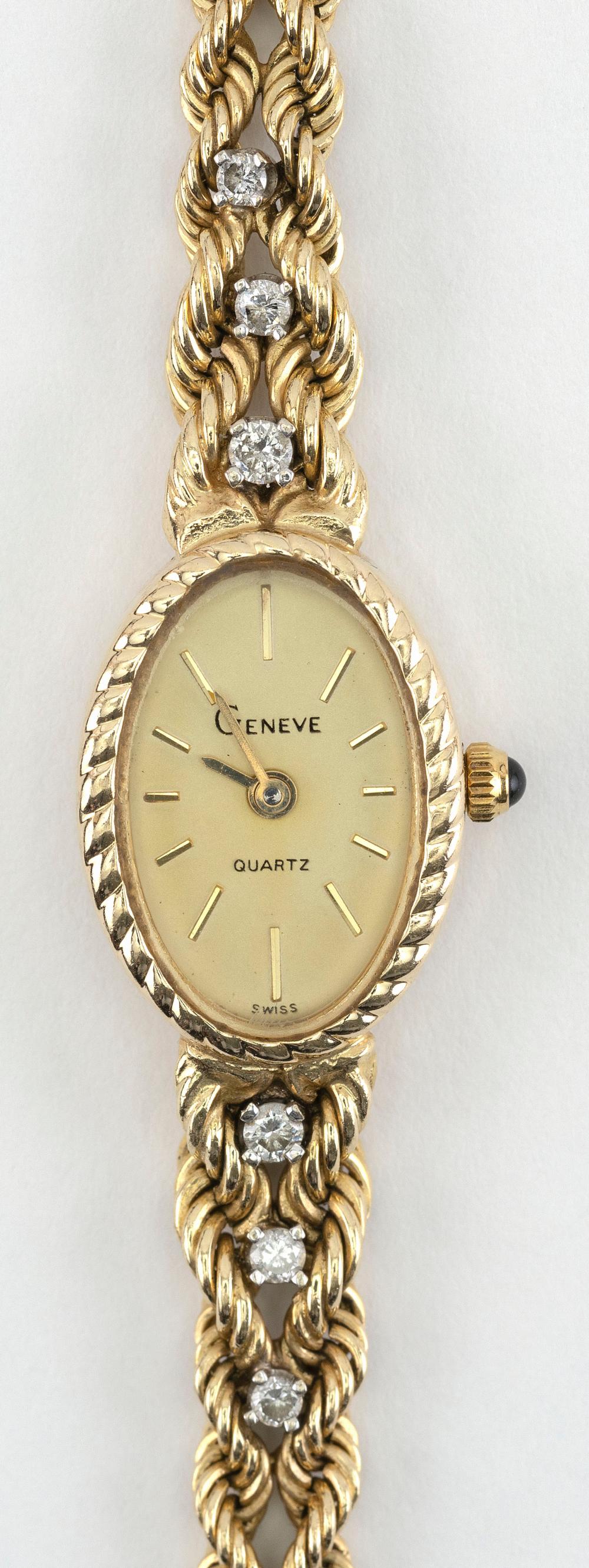 VINTAGE GENEVE 14KT GOLD AND