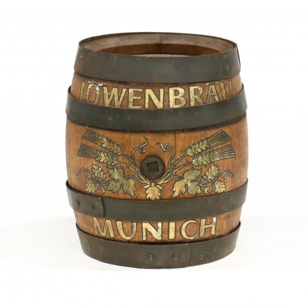 VINTAGE GERMAN LOWENBRAU OAK BEER