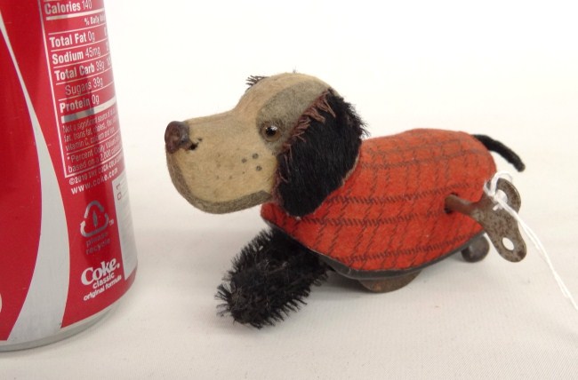 Vintage German windup dog toy.