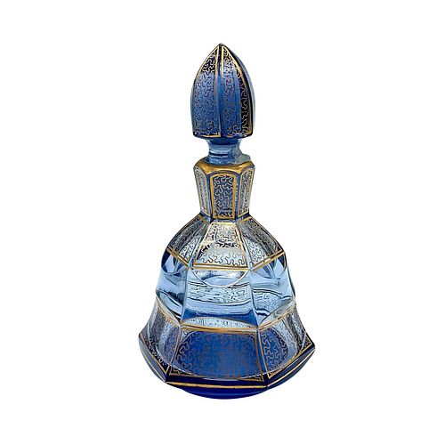 VINTAGE GILDED PURPLE GLASS PERFUME